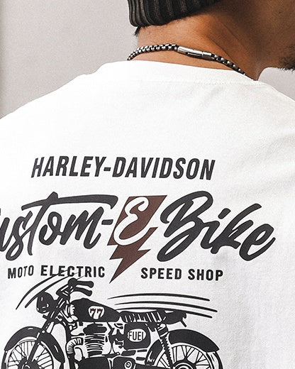 Retro Biker Print Heavyweight Tee P1299