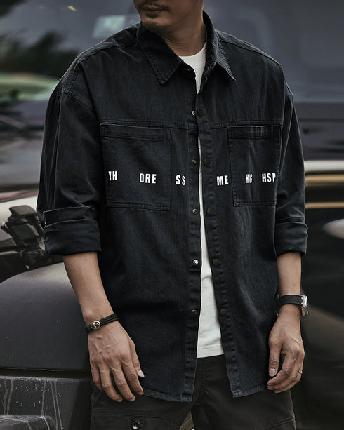 Retro Japanese Workwear Oversized Shirt P1333