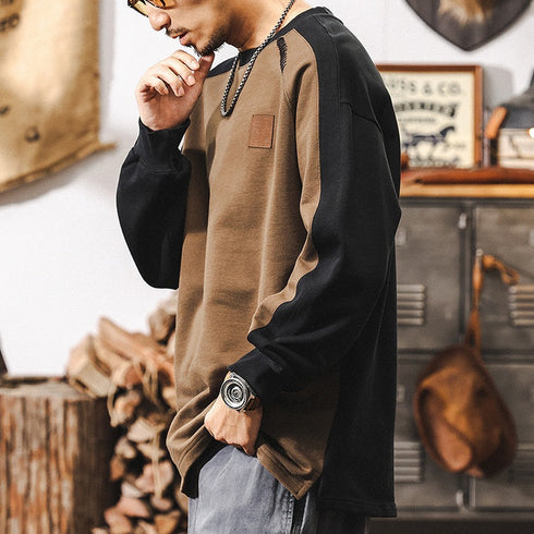 【OUTLET/即納】バイカラーデザインヘビーウェイト長袖Tシャツ P1210
