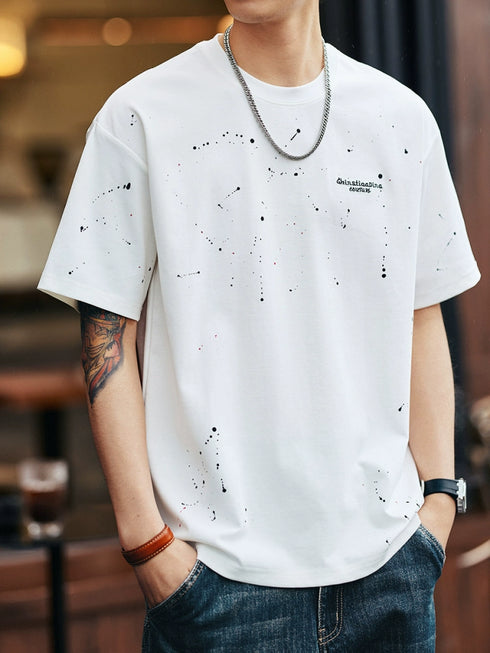Splash Paint Art Detail Short Sleeve T-Shirt P1347