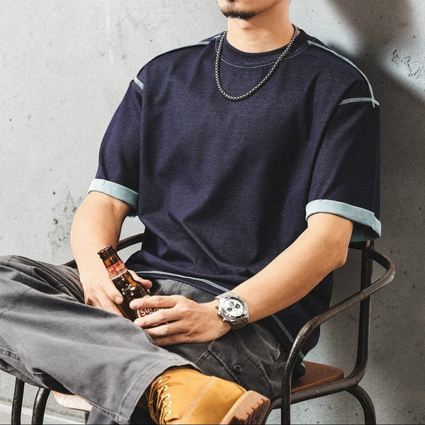 コントラストステッチ半袖Tシャツ P2002