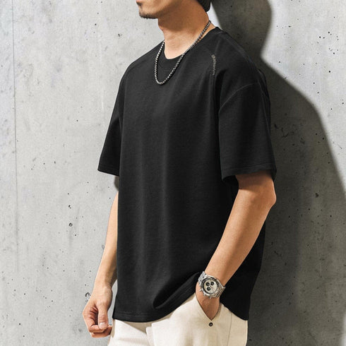 【OUTLET/即納】ラウンドネックドロップショルダーTシャツ P2083