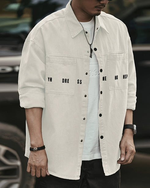 Retro Japanese Workwear Oversized Shirt P1333