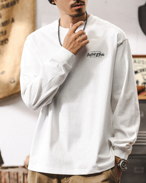 Retro Biker Print Heavyweight Tee P1299