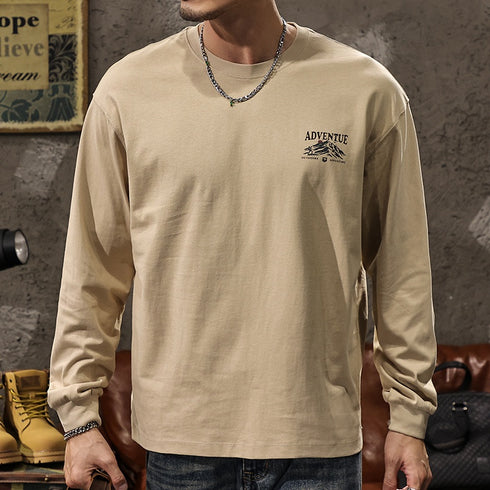 Mountain Print Long-sleeved T-shirt P1043