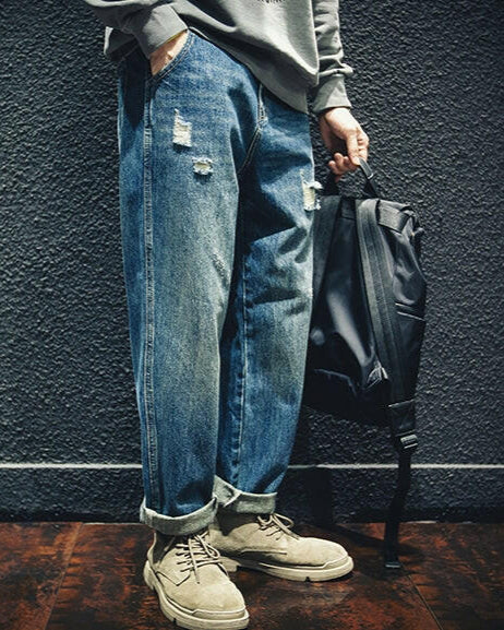 【BLUE LABEL】Ripped Straight Jeans P0019.