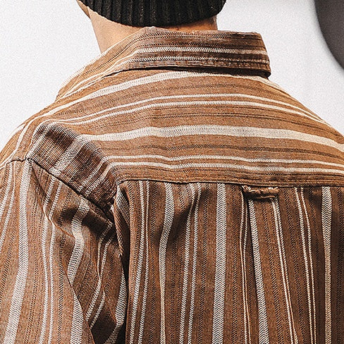 Long-sleeved Striped Casual Shirt P1272