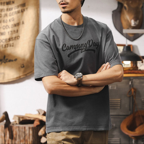 American Retro Printing Casual T-shirt P1291