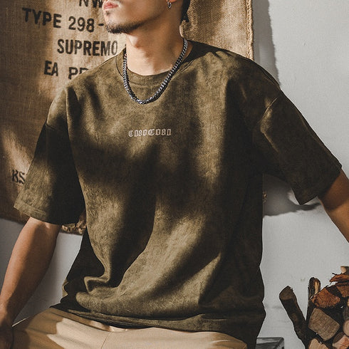 【OUTLET/即納】Distressed Drape Short-sleeved T-shirt P0999