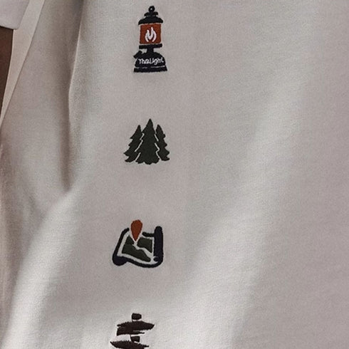 Outdoor Motif Back Graphic Short Sleeve T-shirt P1384