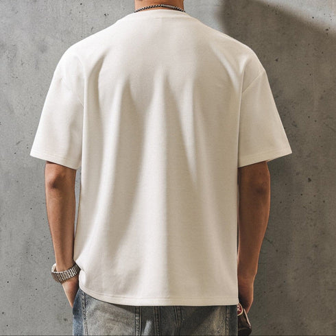 ラウンドネックドロップショルダー半袖Tシャツ P2083