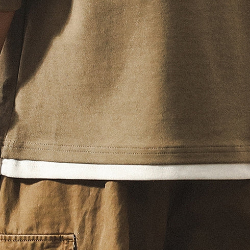 Clean Silhouette Slit Neck Long Sleeve P1362