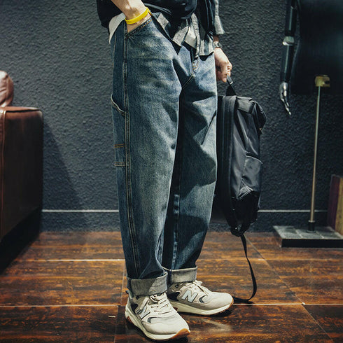 【OUTLET/即納】ワークポケットデニムロングパンツ P0018