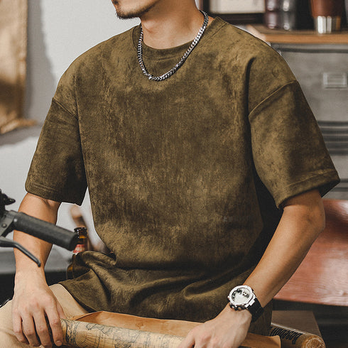 American Retro Washed T-shirt Short-sleeved P0913