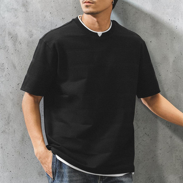 フェイクレイヤードリラックスボーダーTシャツ P2034