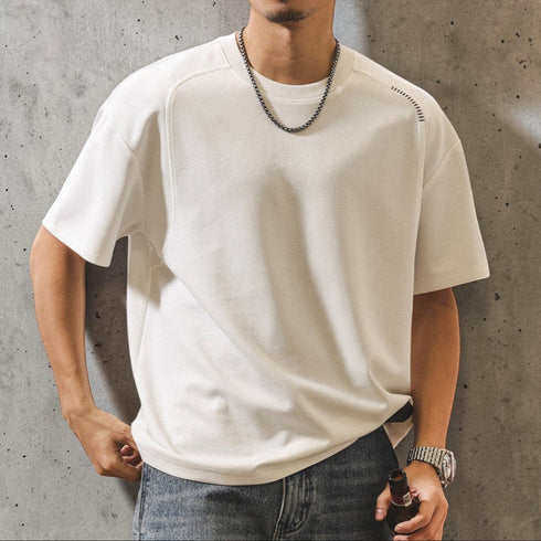 【OUTLET/即納】ラウンドネックドロップショルダーTシャツ P2083