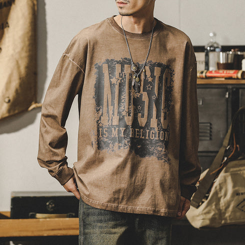 American Retro T-shirt Men's Long-sleeved P0835