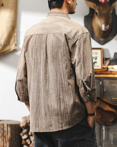 Vintage Shade Natural Style Three Quarter Sleeve Shirt P1327