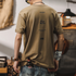 アウトドアミニマルバックプリントTシャツ P0952