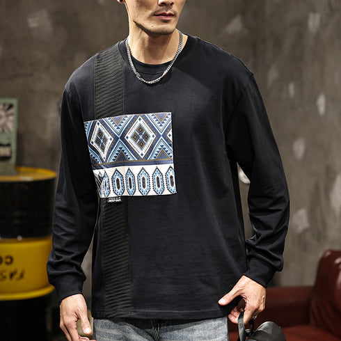 American Retro Long-sleeved T-shirt P1038