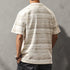 ダメージボーダーキーネック半袖Tシャツ P2005