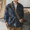 【OUTLET/即納】ブロックパターンデニムワーク長袖シャツ P0087