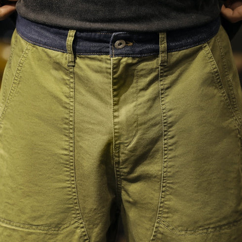 Straight Roll-up Pants Slim Casual Pants P1019