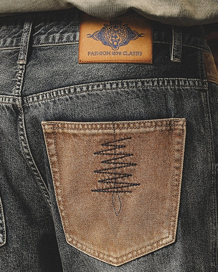 Contrast Pocket Denim Jeans P1540