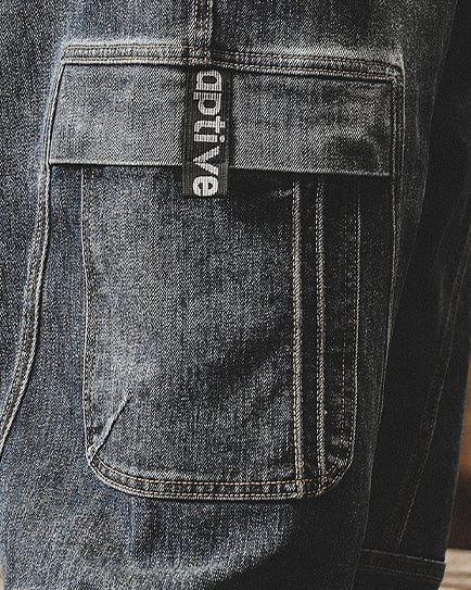 Structured Pocket Cargo Denim Jeans P1539