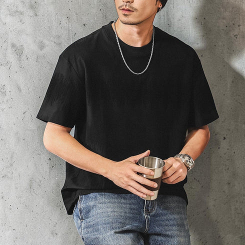 リラックスジャカードライン半袖Tシャツ P2019