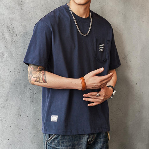 ポケットプリントクルーネック半袖Tシャツ P2119