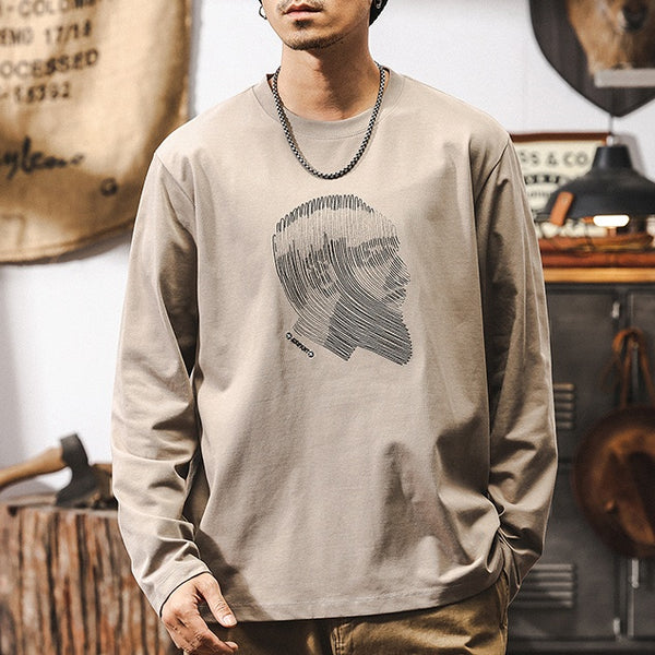 Round Neck Embroidered Bottoming T-shirt P1209