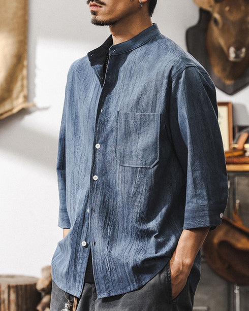 Vintage Shade Natural Style Three Quarter Sleeve Shirt P1327