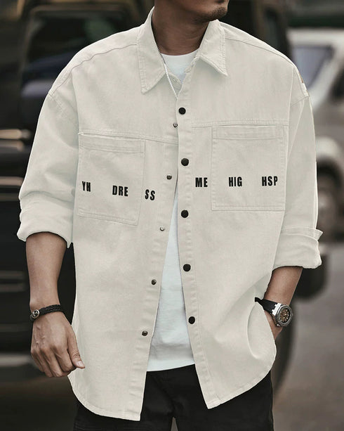 Retro Japanese Workwear Oversized Shirt P1333