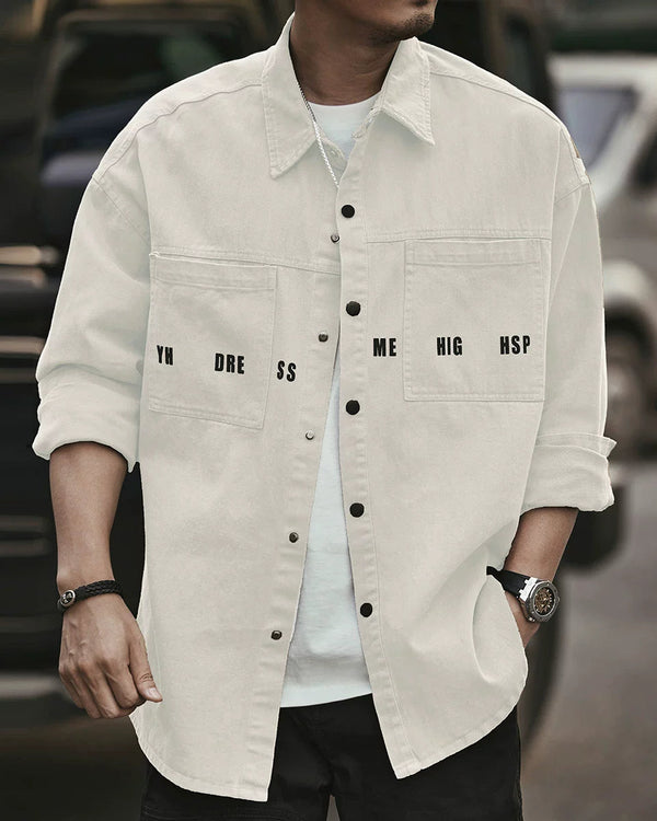 Retro Japanese Workwear Oversized Shirt P1333