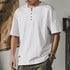Henry Collar Short-sleeved Simple T-shirt P0966