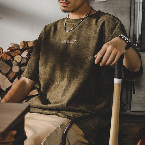 【OUTLET/即納】Distressed Drape Short-sleeved T-shirt P0999