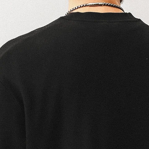 Line Contrast Minimal Waffle Long Tee P1666