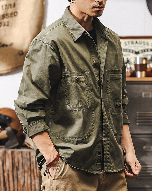 Military mood double pocket Shirt P1277
