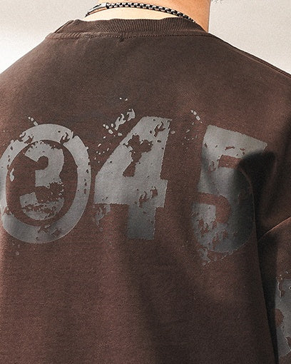 Numbering Back Print Graphic T-Shirt P1329