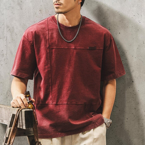 ウォッシュドパッチディテール半袖Tシャツ P2046