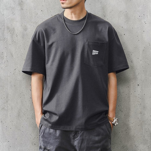 フラッグロゴプリント半袖Tシャツ P1402