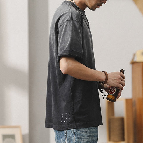 American Retro Gradient Short-sleeved T-shirt P1005