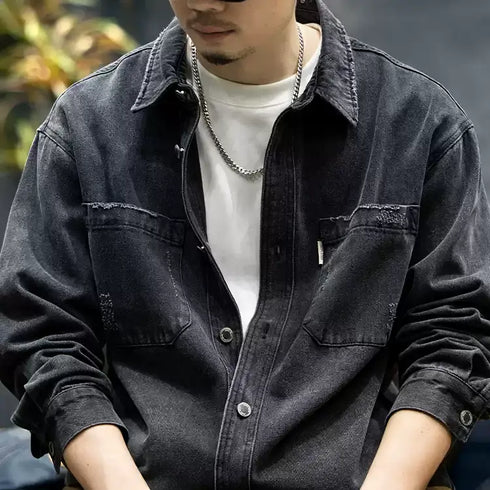 Loose Casual Denim Shirt P1050