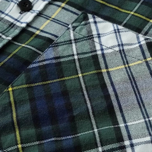 Double Pocket Mixed Check Shirt P1622