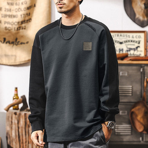 【OUTLET/即納】バイカラーデザインヘビーウェイト長袖Tシャツ P1210