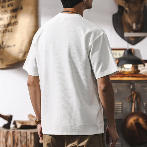 Waffle Texture Animal One Point T-Shirt P1278