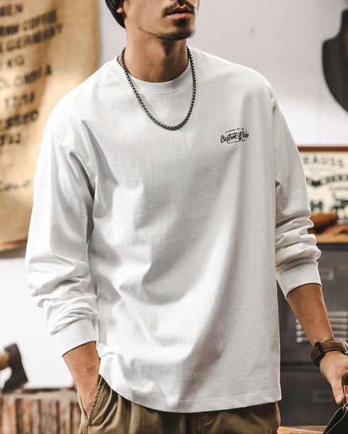 Retro Biker Print Heavyweight Tee P1299