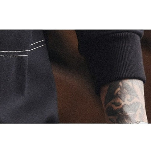 シンプルラインステッチアクセント長袖スウェット P1996