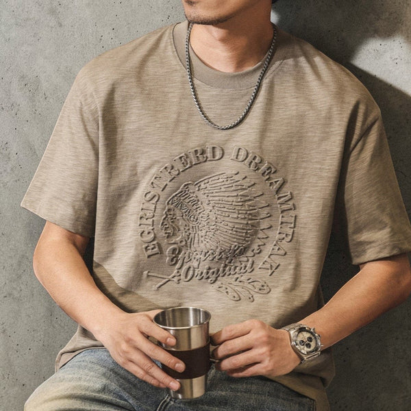 エンボスグラフィックネイティブモチーフTシャツ P2000